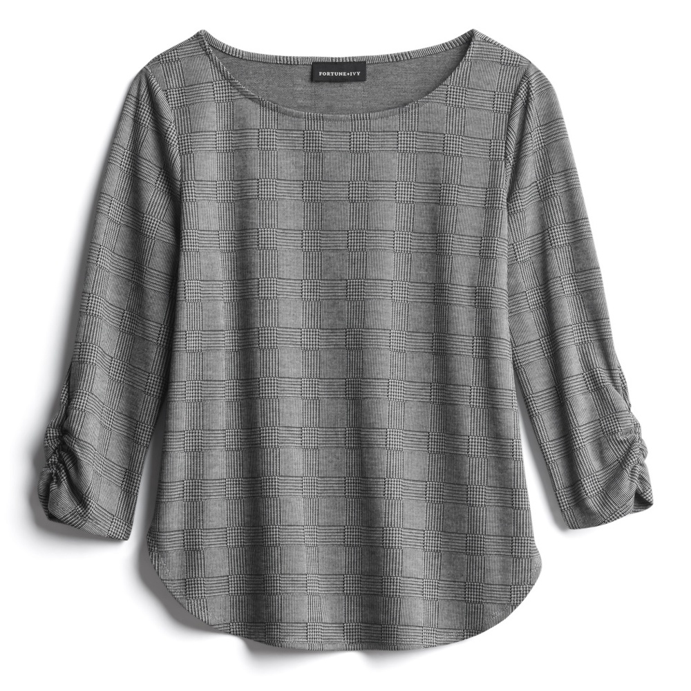 Fortune + Ivy Lilly Cinched Sleeve Knit Top M